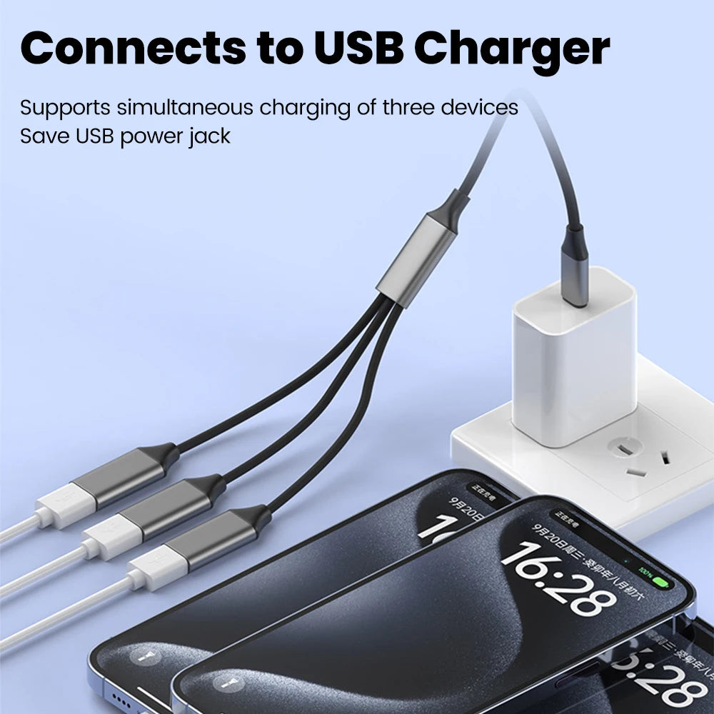 Multifunctional 3 in 1 USB Type C Hub Extensions OTG Adapter Fast Data Transfer Adapter For PC Laptop Macbook HUB Splitter Cable