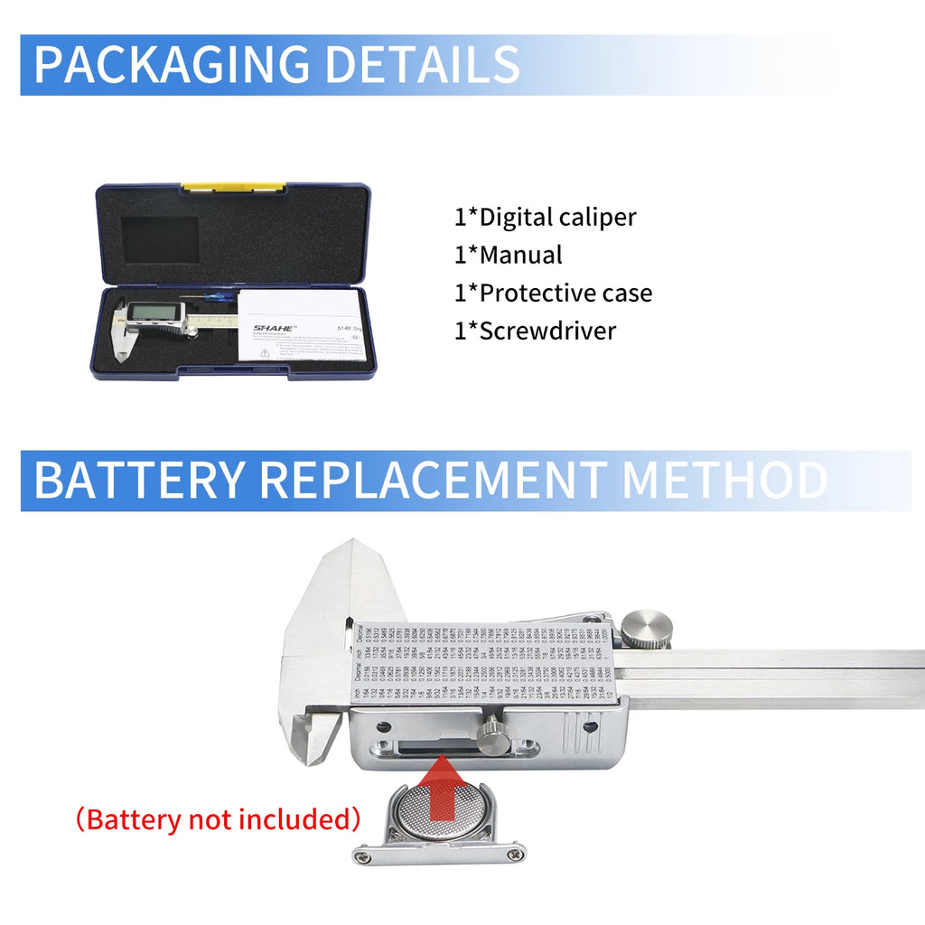SHAHE IP54 Digital Caliper Electronic Caliper Ruler Digital Vernier Caliper Digital Caliper Stainless Steel Calipers