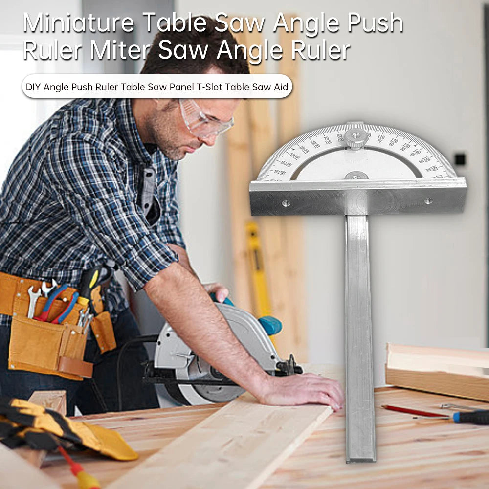 Table Saw Angle Ruler Meter Measure Protractor Ruler 180 Degree Guage Goniometer Stainless Steel Woodworking Measurement Tool