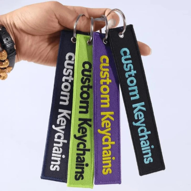Custom Embroidery Keychain Tag Keychain Sports Team Keychain Key Tag Luggage Tag
