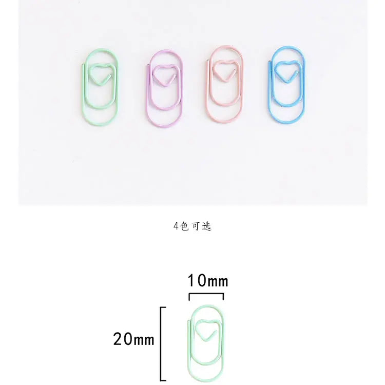TUTU 50pcs /bag mini heart gold rose gold Color Clip Bookmark binder clip Office Accessories paper Clips Patchwork Clip H0481