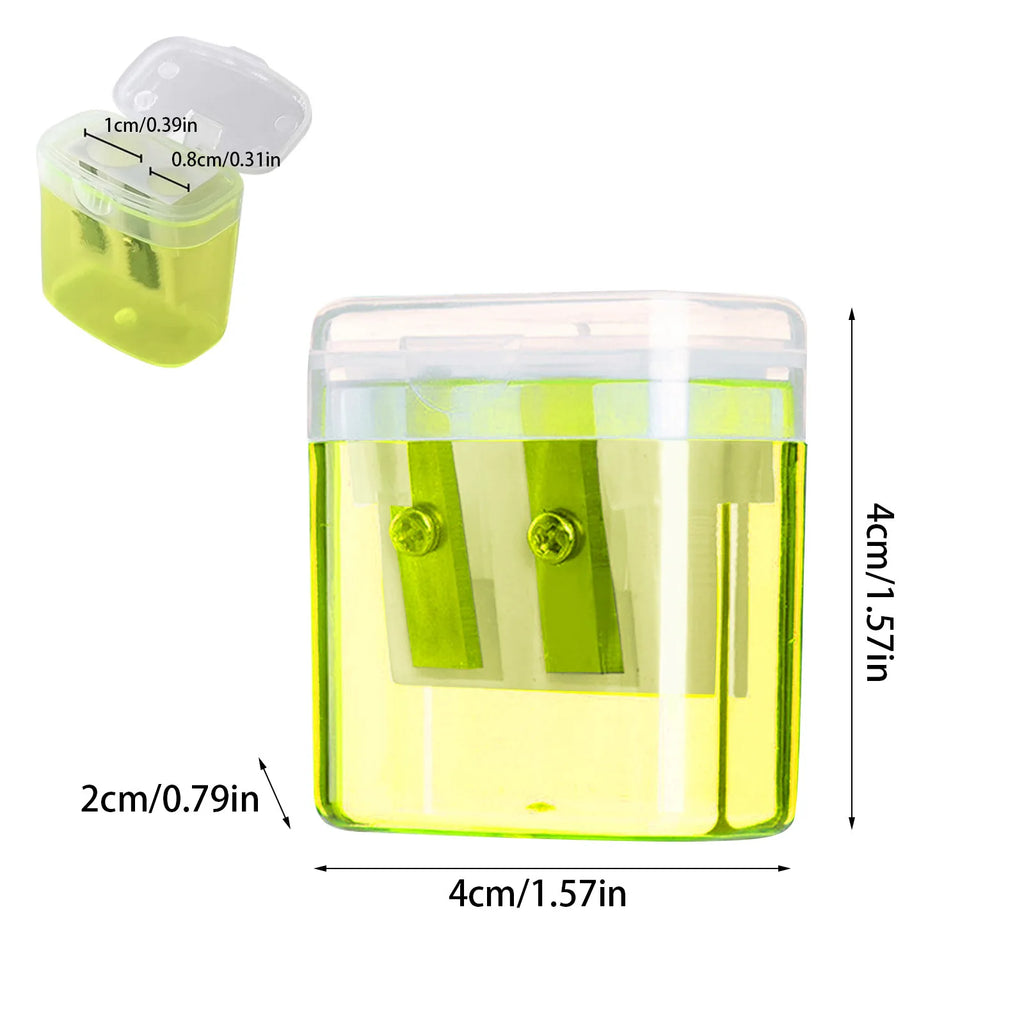 A color random student two-hole pencil sharpener for children's school supplies - a must-have for starting school