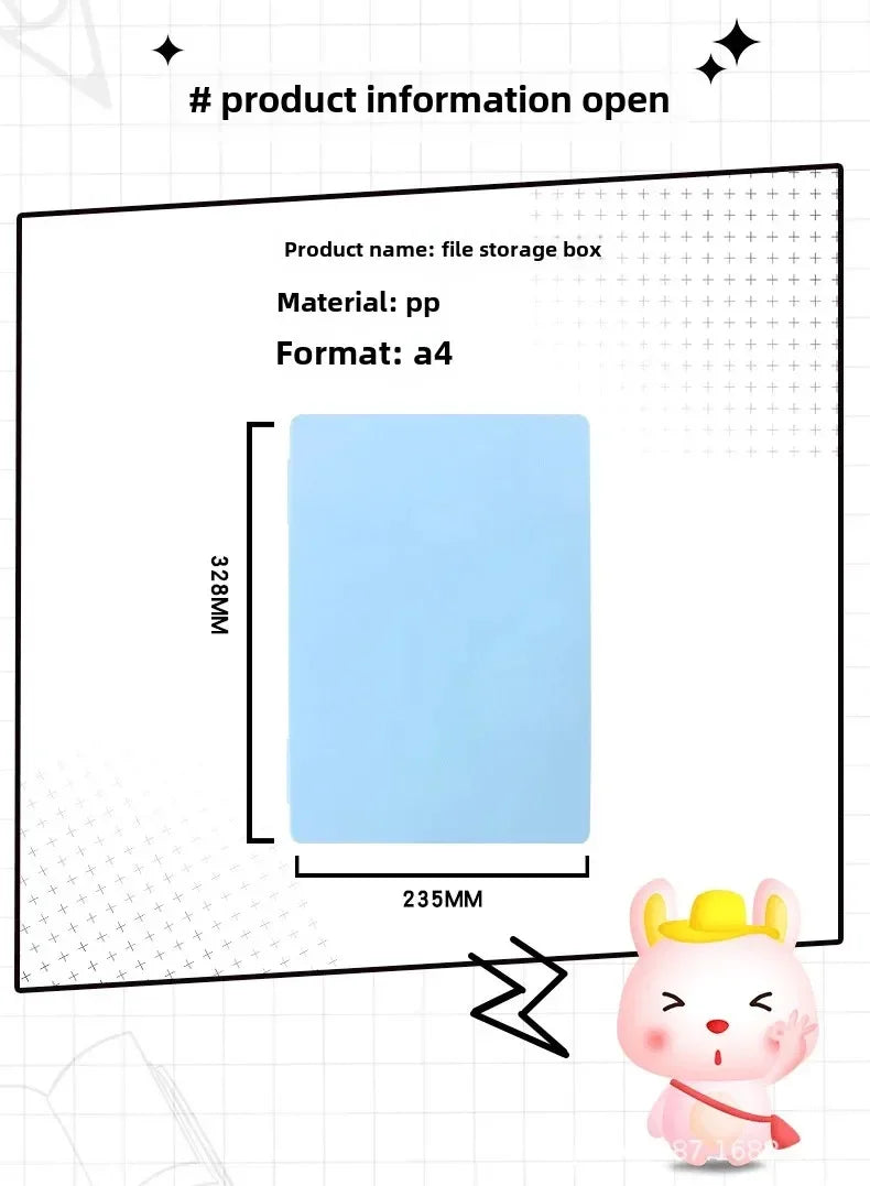 A4 Transparent File Box High Aesthetic Student Test Paper Simple Large Capacity Storage Box Writing Board Office Supplies