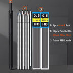 Multifunctional 4-color-in-one gravity-sensing pen metal ballpoint pen/Mechanical Pencil,Black/Red/Blue Ink Oil Signing canetas