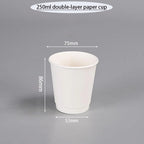 1000pcs 9oz 250ml double wall coffee cups, insulated double wall paper cups, company logo personalized customization wholesale
