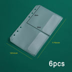 A6 Binder Pockets 6 Holes Cash Envelopes for Budgeting, Clear Zipper Folders for 6-Ring Budget Binder