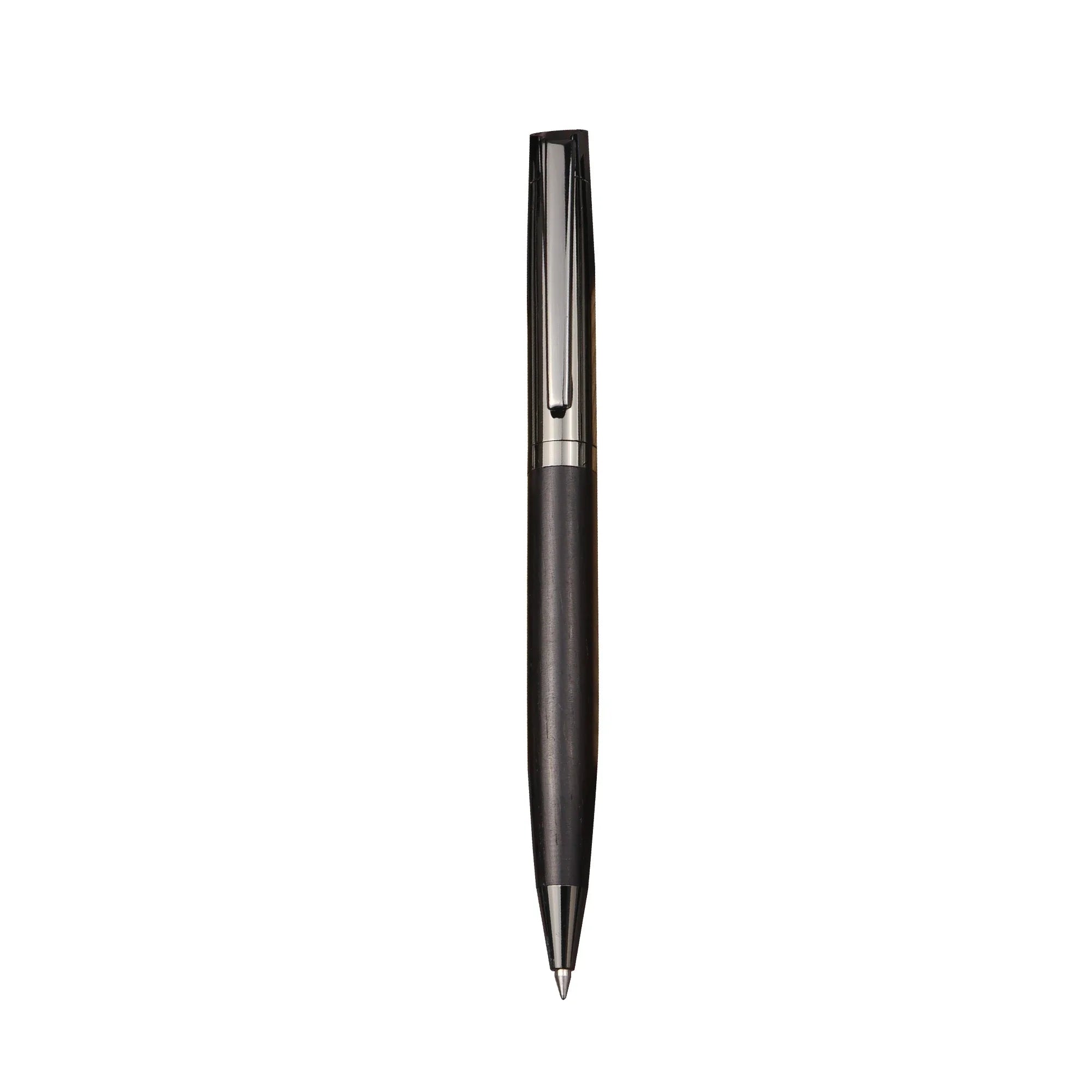 High-grade Ballpoint Pen with Metal & Wood Spliced Barrel, Smooth Writing, Minimalist Elegant Design, Black Ink, Ideal for Business Office Use