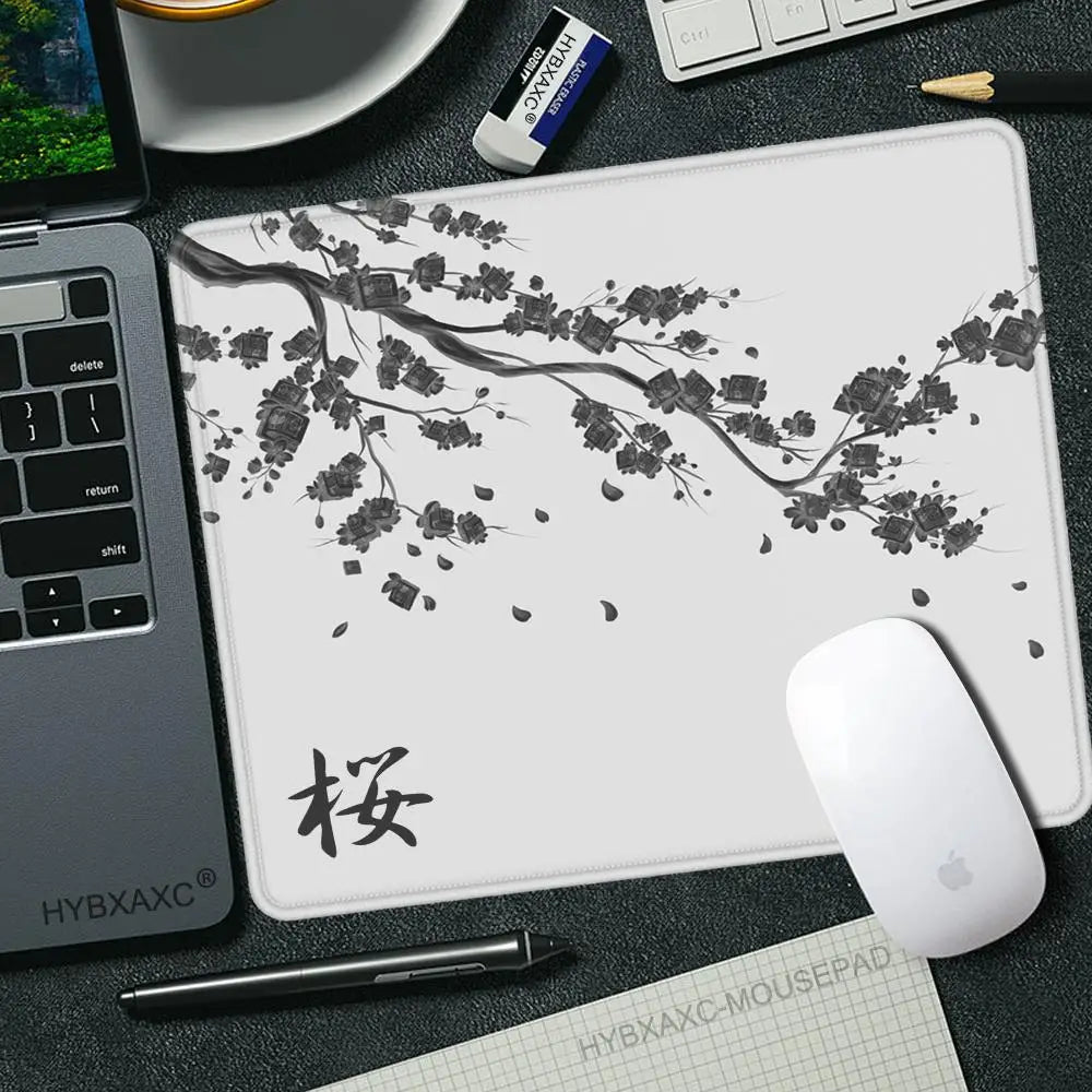 450x400 Japan Cherry Blossom Game Small Mousepad Computer Sakura Desk Mat Table Keyboard Pad Laptop Cushion Non-slip Deskpad