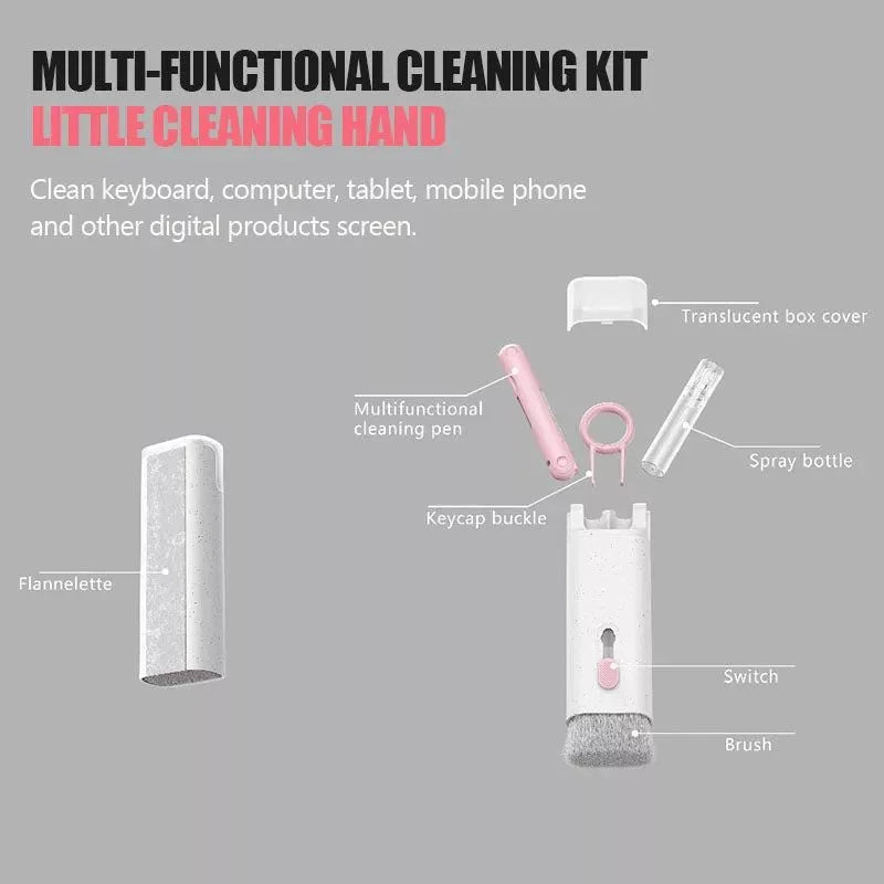 7 in 1 Keyboard Cleaning Brush Kit For Airpods iPhone Headset Cleaning Tools Cleaner Pen Computer Cleaner Kit Keycap Puller
