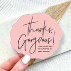 50pcs/pack Pink Thank You Card For Supporting Business Package Decoration "Gorgeous Thanks" Business Card Handmade With Love