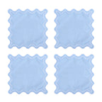 4PCS Cotton Napkins With Wavy Edge Embroidery Suitable for Dinner Wedding Hotel Christmas