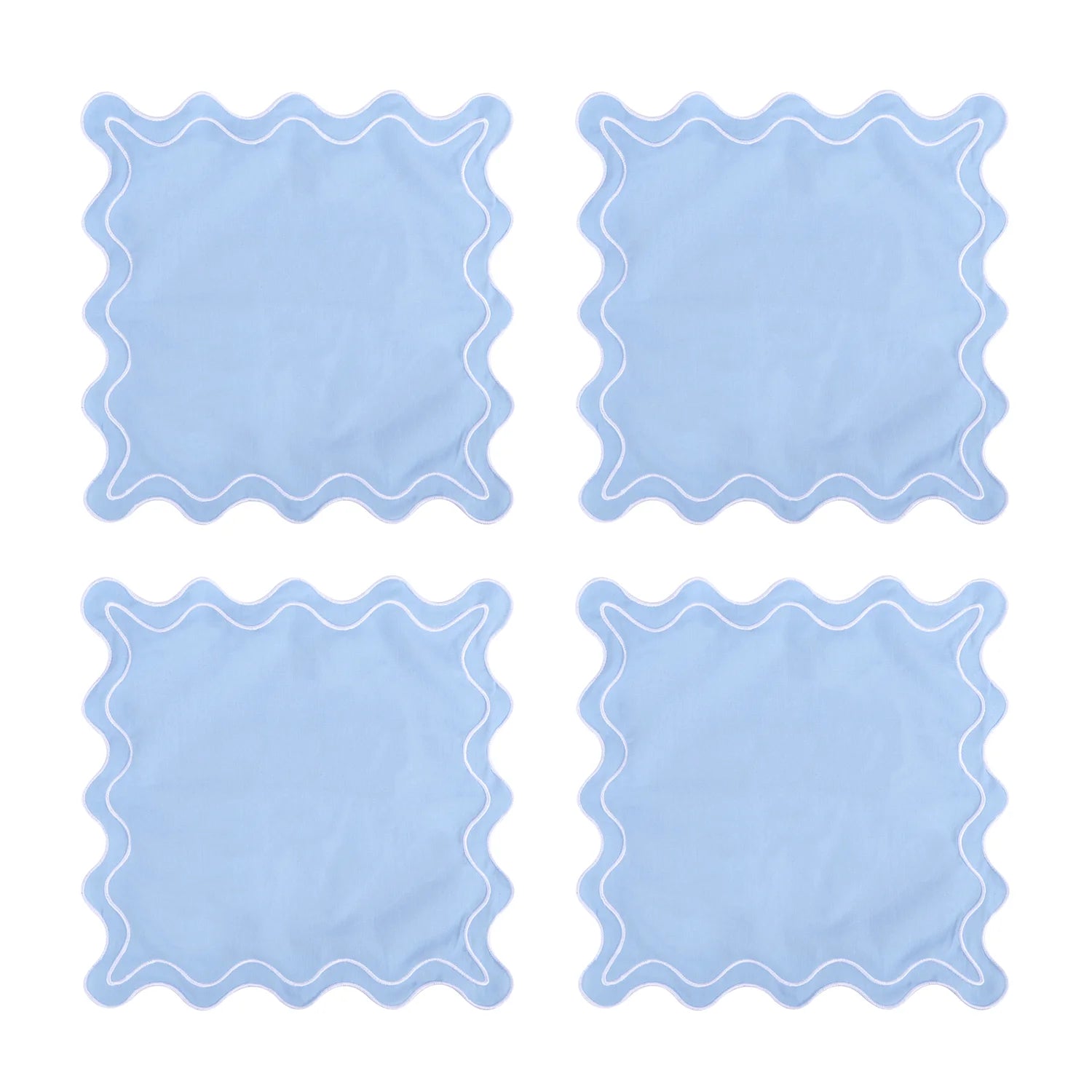 4PCS Cotton Napkins With Wavy Edge Embroidery Suitable for Dinner Wedding Hotel Christmas