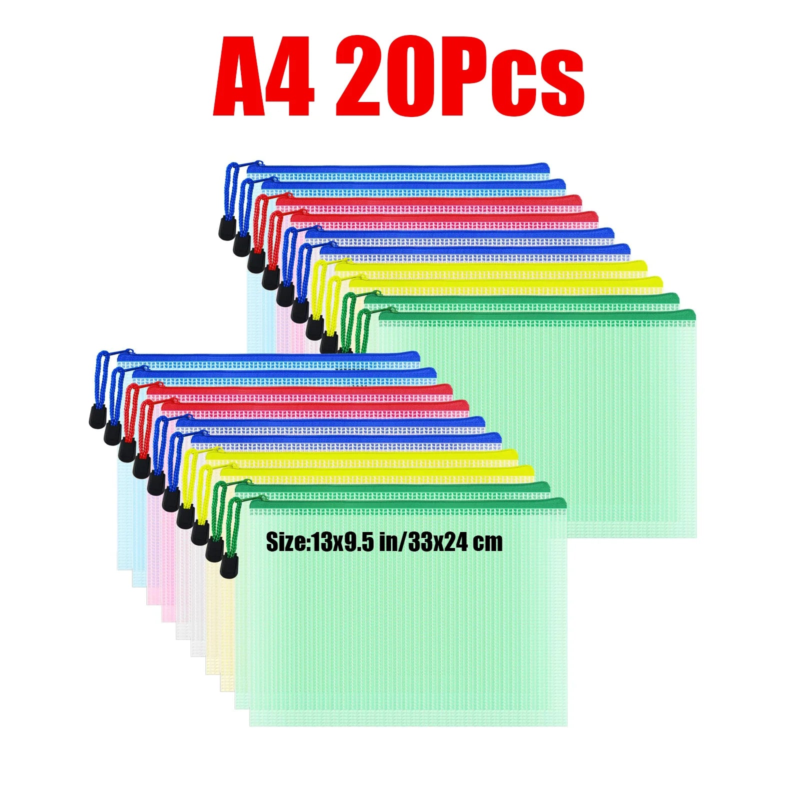 Zipper Documents Bag A4/A5 Plastic Folders A3 Transparent Waterproo File Organize Storage Bag School Office Stationery Supplies