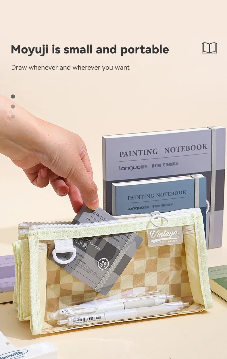 40sheet Tearable Drawing Notebook Sketchbook Handbook 250gsm Paper Mini Book for Watercolor Acrylic Marker Pen Gouache