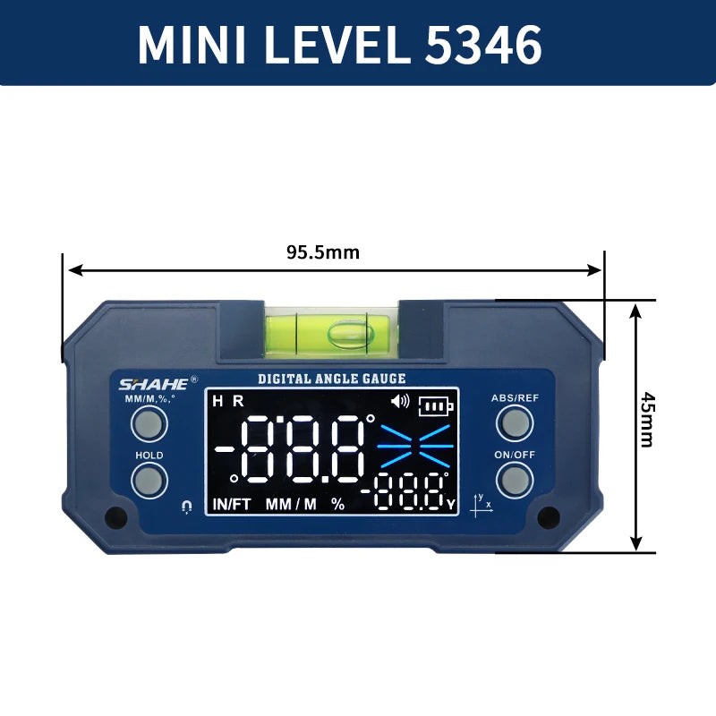 SHAHE Rechargable Digital Protractor Inclinometer Digital Angle Finder Level Box Angle Measuring Tools