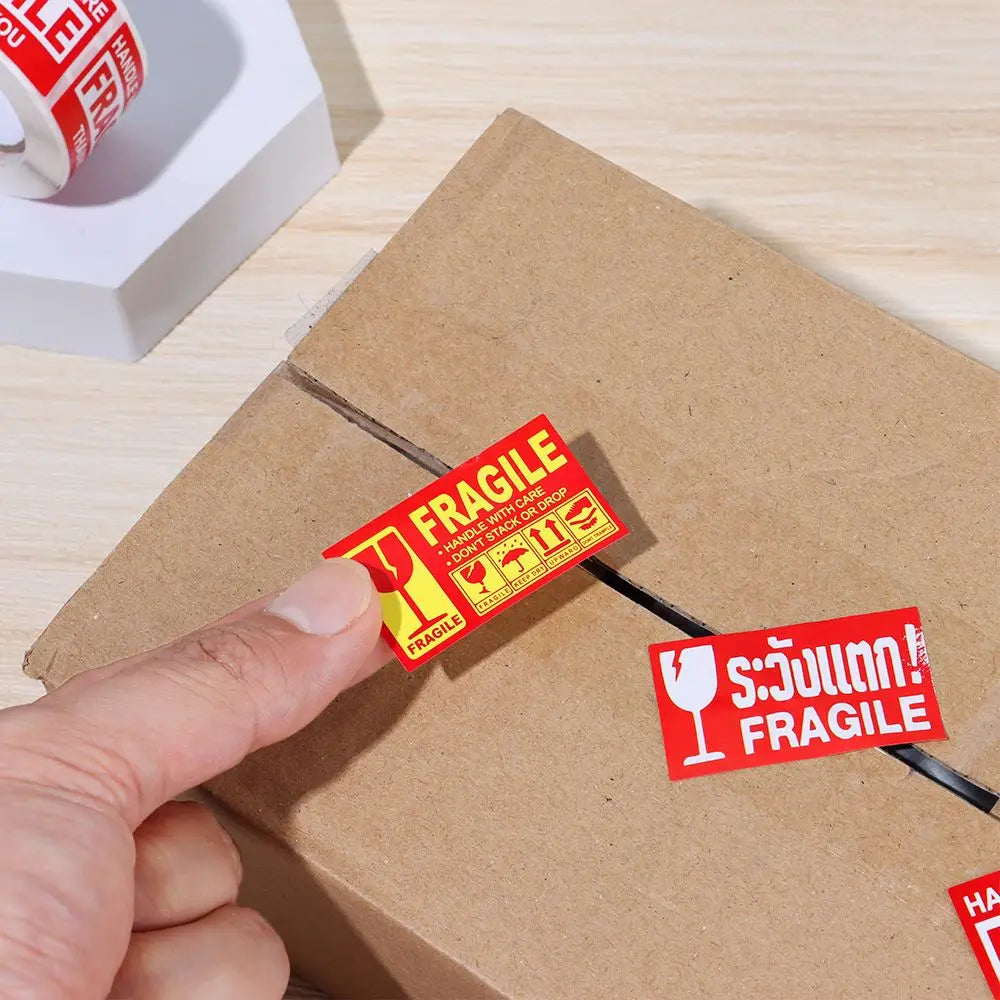250Pcs/roll  Fragile Warning Sticker Care Shipping Special Tag Useful Shipping Express Label Handle With Care Keep