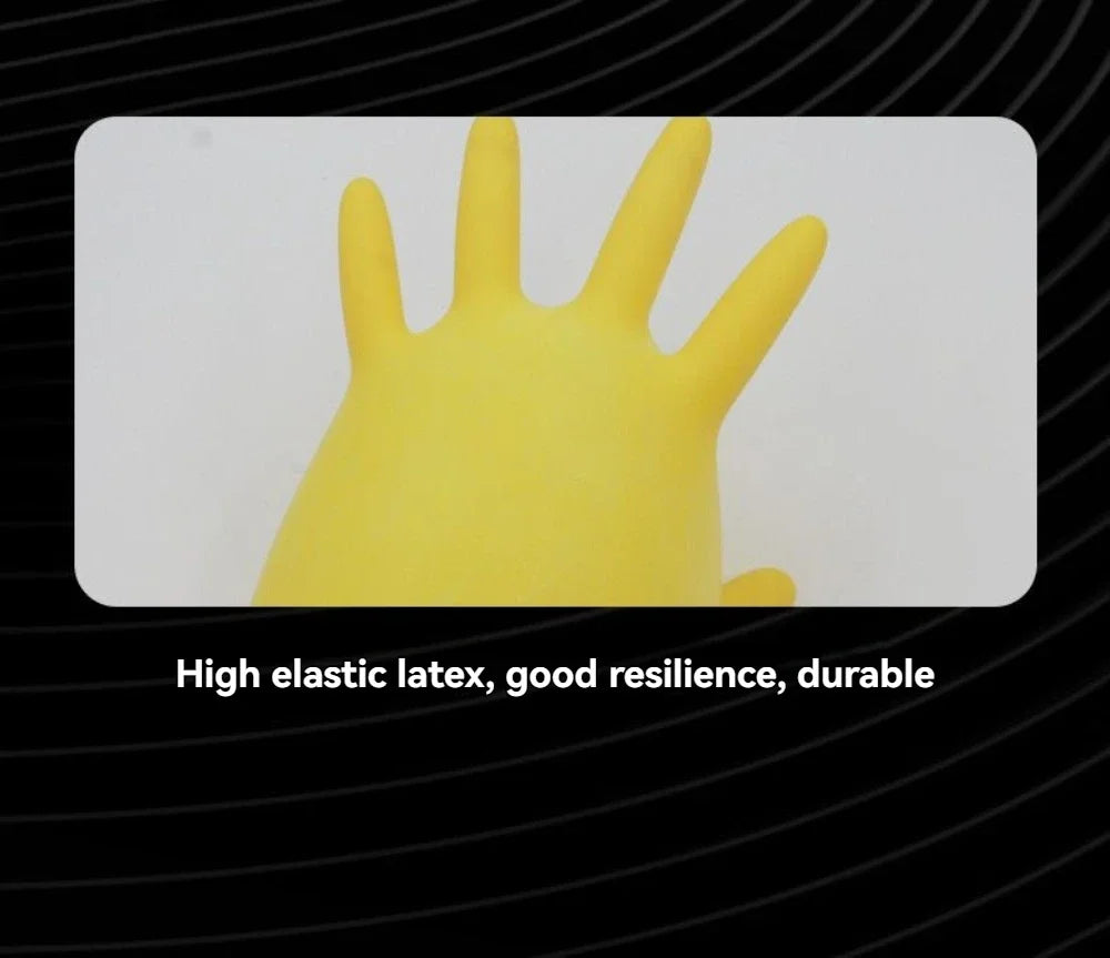 【Top Quality】Latex Glove Rubber Household Kitchen Thickened Acid and Alkali Resistant Latex Gloves Wholesale Dishwashing Laundry