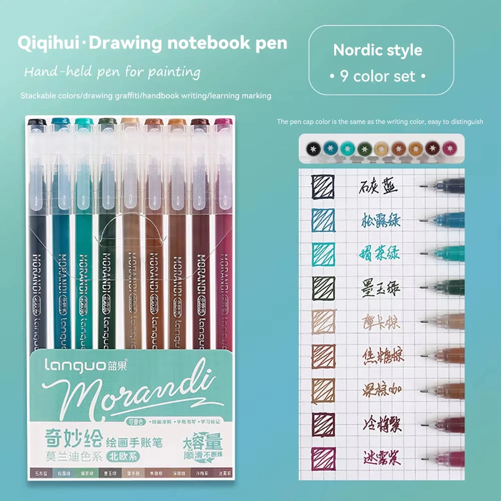 Languo 27-207 Colors Of One Set Drawing Handbook Pens Student DIY Graffiti Multi-Color Gel Pen Writing Marker Stationery
