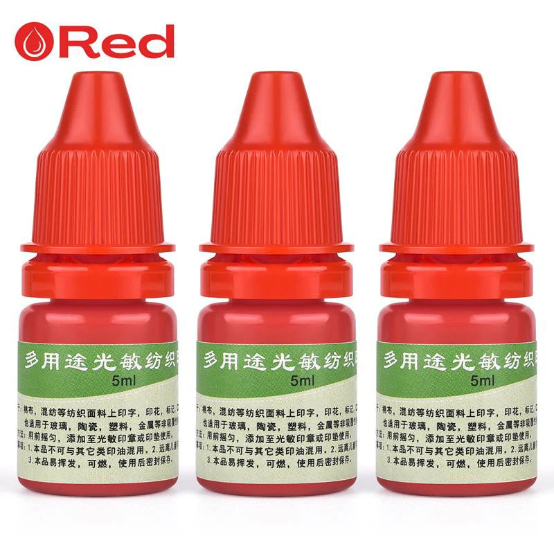 5ml Blue Red Black Ink Textile Clothes Ink Special Ink For Students Kids Name Stamp Printing On Clothing Waterproof Not Fade