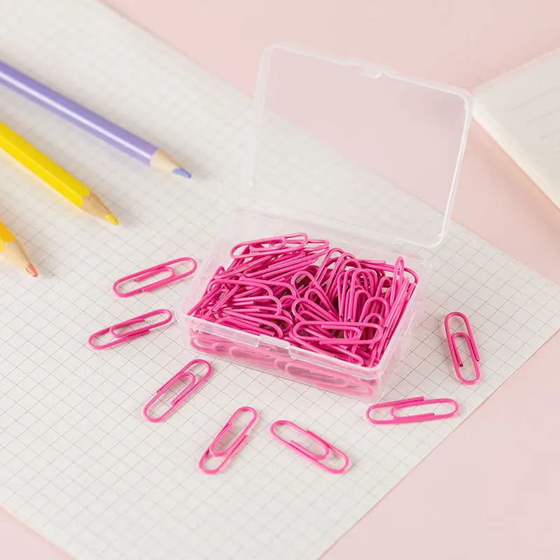 50pcs/box 28mm Macaron Colored Paper Clips, Creative Accounting Decoration Materials, Bookmarks, Paper Clips