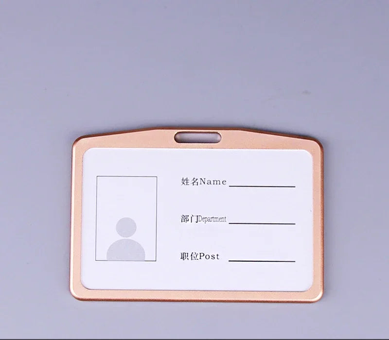 Fashion Card Cover Women Lanyard Aluminum Alloy Work ID Card Holder Business Work Card ID Badge Holder Metal Bags Case