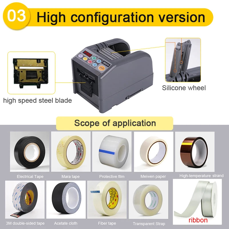 Automatic Tape Dispenser Cutting Machine 6-60mm Adhesive Tape Ribbon Intelligent Double Sided Cutter 110V 220V