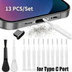 Mobile Phone Charging Port Type C Dust Plug for iPhone 16 15 14 Pro Max Cleaner Kit Computer Keyboard Cleaner Tool Clean Brush