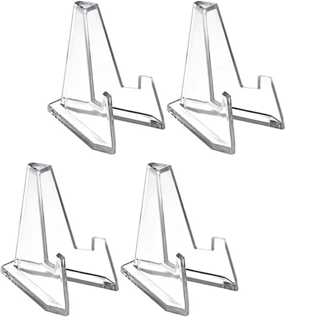 30 Pack Triangular Card Display Stand – Mini Acrylic Holder for Photos, Idol Pictures, Coin & Sports Trading Cards