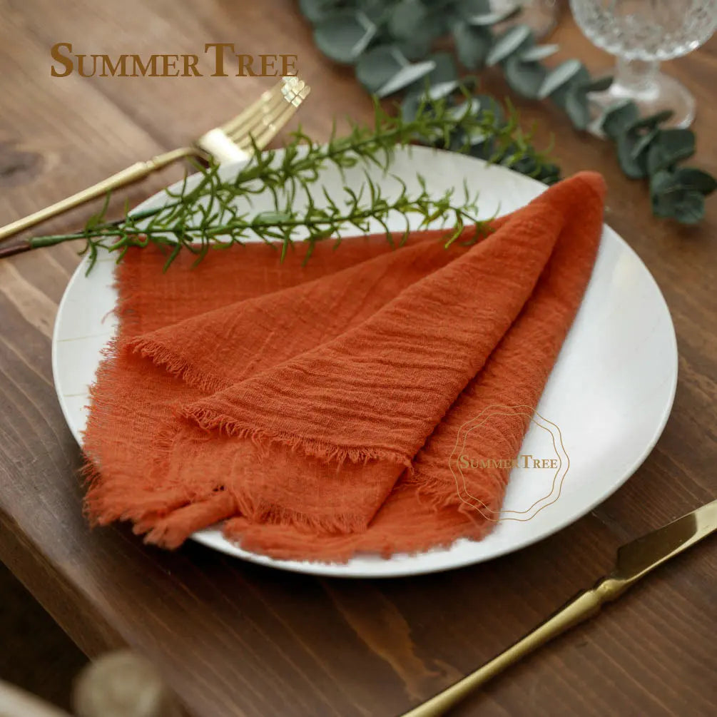 Napkin Cotton Gauze 42x42cm Retro Cheesecloth Rustic Table Decoration Muslin Tea Towel Cloth Napkins Wedding Supplies