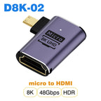 NNBILI HDMI2.1 48Gbps 8K@60Hz 4K@120Hz Ultra High-Speed Adapter Mini/Micro HDMI to HDMI Converter for PS5 X/S PC HDTV Projector