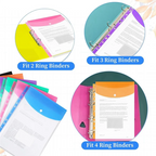 Binder Pocket Organizer Folders For 2/3/4 Ring Document–18 Pack 11 Holes Expandable Binder Folders
