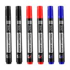 3/6Pcs/Set Permanent Marker Pen Fine Point Waterproof Ink Thin Nib Crude Nib Black Blue Red Ink 1.5mm Fine Color Marker Pens