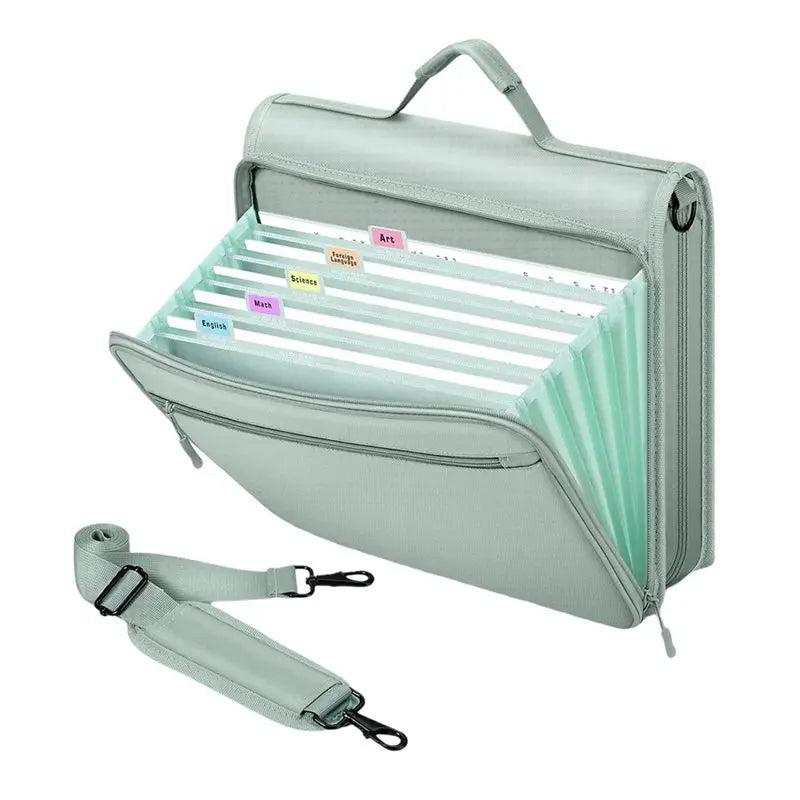 Zipper Binder,2 Inch 3 Ring Multi-Pocket, 500 Sheet Capacity 5 Tab Expanding File Folder, Zipper Bag Included-AU41