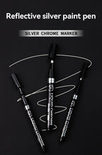 1-6pcs Chrome Pen Marker Mirror Waterproof DIY Reflective Paint Repair for Rock Ceramic Glass Metallic Gold/Silver 0.8/1/2mm Nib
