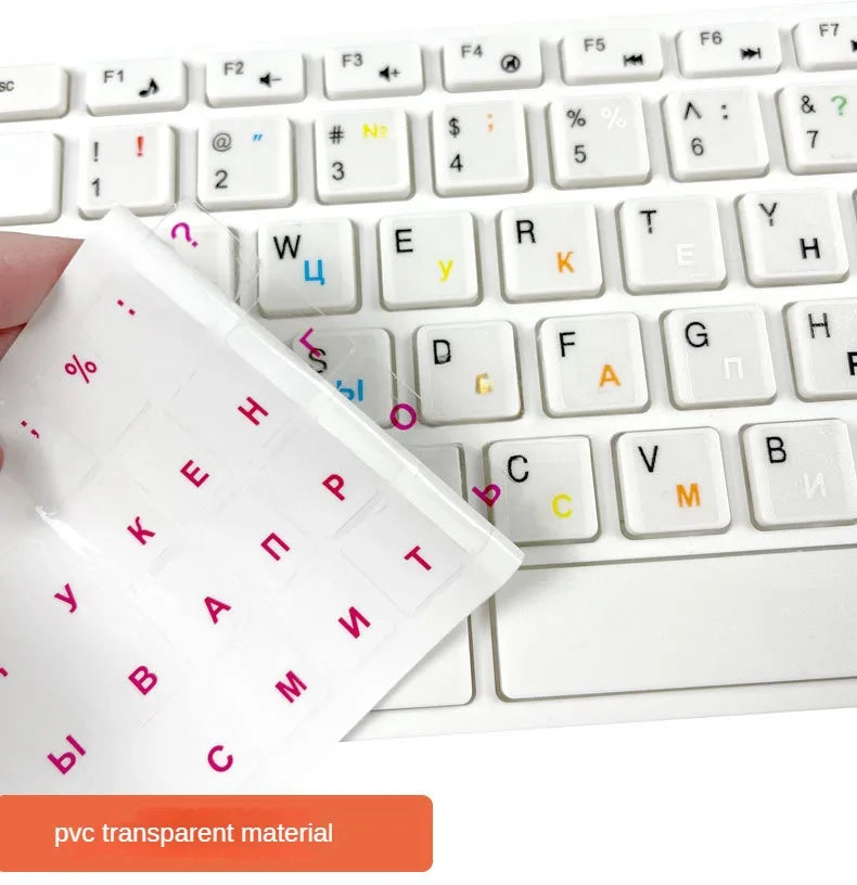 1PCS Russian Transparent Keyboard Sticker Language Letters Black White Label PC Dustproof Laptop Accessories