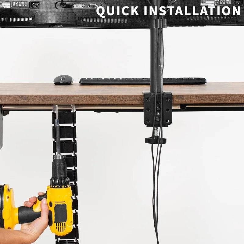 Wire Spine Cable Sleeve Under Desk Cable Tray Wire Management Workstation Snake Wire Organizer Management Cleaning Pipe Conduit
