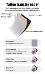 10/30/50/100Pcs Tattoo Transfer Pape A4 Size Stencil Paper Copy Paper Thermal Paper for Tattoo Transfer  Tattoo Supplies