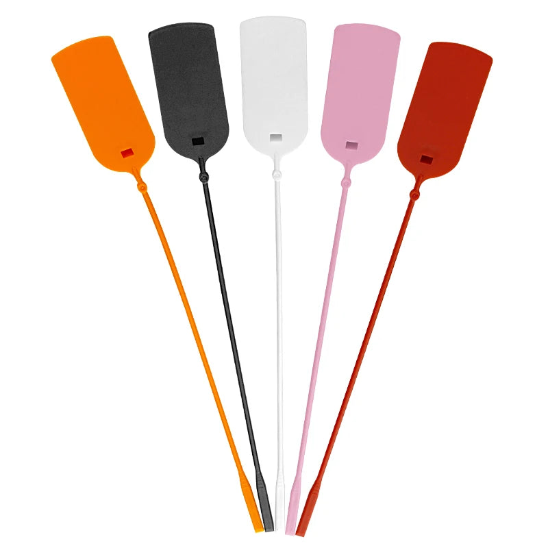 100Pcs Custom Logo Disposable Anti-tamper Plastic Security Seals Hang Tags for Clothing Shoes 200mm 7.8"