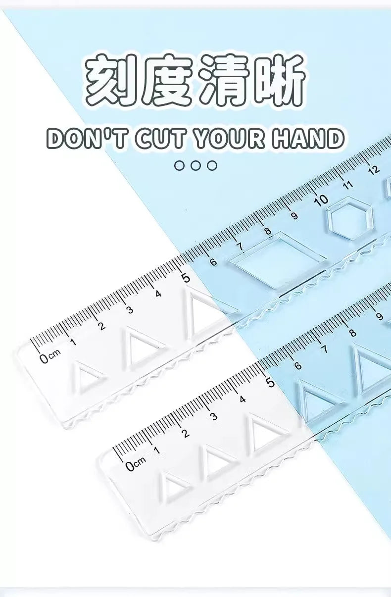 M&G Soft Straight Ruler Transparent 15/20cm Ruler Wave Ruler Painting Drawing Tool Bendable Multifunctional Creative Drawing Rul