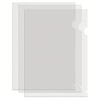 10pcs A4 Transparent L-Shaped File Folders - Waterproof and Durable PP Document Bags for Office Organization and Reusable