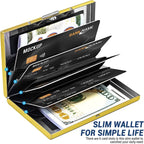 Anti-Scan RFID Blocking Card Holder - Aluminum Metal Wallet for 6 ID/Bank Cards Business Credit Card Case with Secure Protection