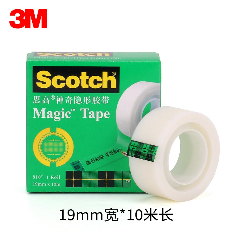 3M Scotch 810 Magic Tape High Viscosity No Trace Invisible Adhesive Tape Home Office Supplies and School Supplies Tape 19mm*10m