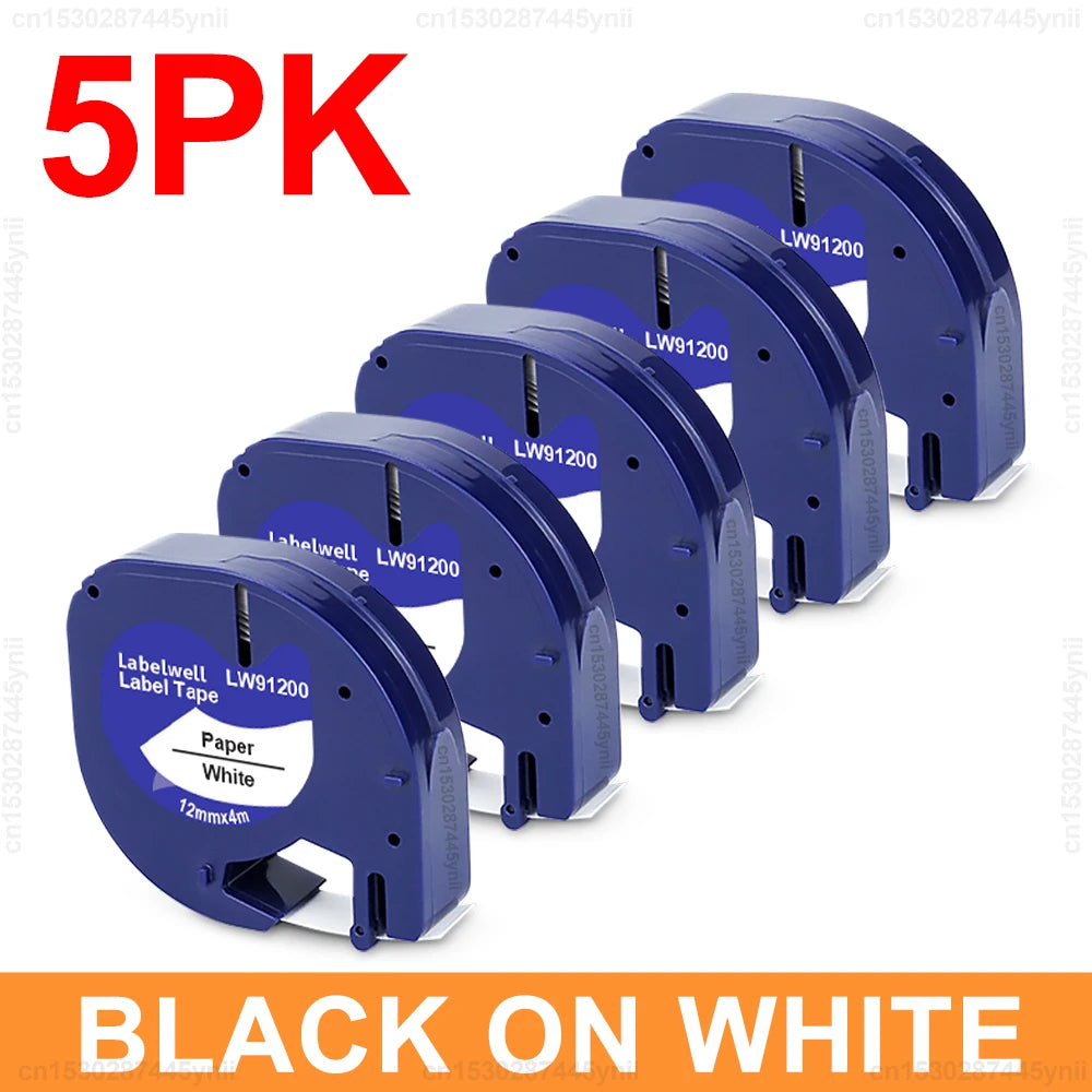 Dymo Label Printer LT100H LT-100H Inkless Label Maker Handheld Label Machine with Dymo 12mm LT Tape or 5PK 91201 91200 Label
