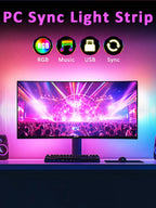 USB Computer Sync Light Strip PC Strip Lights 24 27 32 34 Inch Monitor RGB Screen LED Backlight for Gaming Room Atmosphere Decor