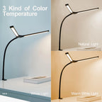 3/2/1-head Eye Caring Architect Lamp with Clamp Computer Monitor Flexible Gooseneck Colour-adjustable Table Lamp for Home Office