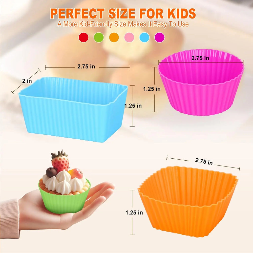 Kids Lunch Bento Box Accessories with Silicone Cupcake Liners for Baking and Small Animal Food Toothpicks Fruit Forks