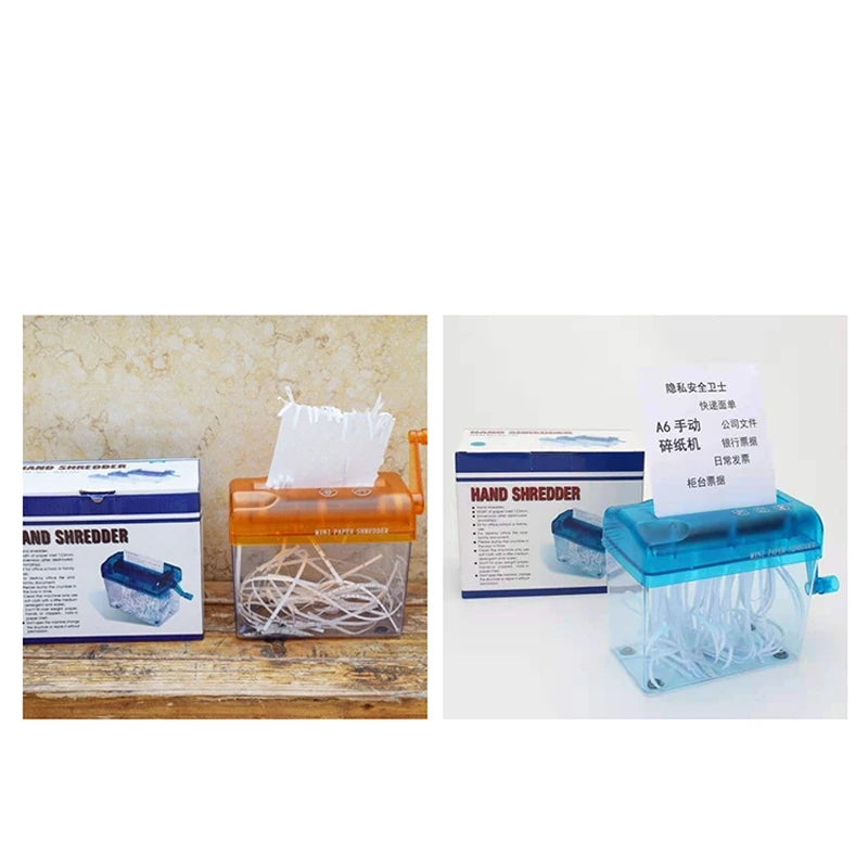 Paper Shredder Documents Paper Cutting Tool A6 Paper Mini Hand Crank Shredder Portable For Receipts Bills Portrait Home Office