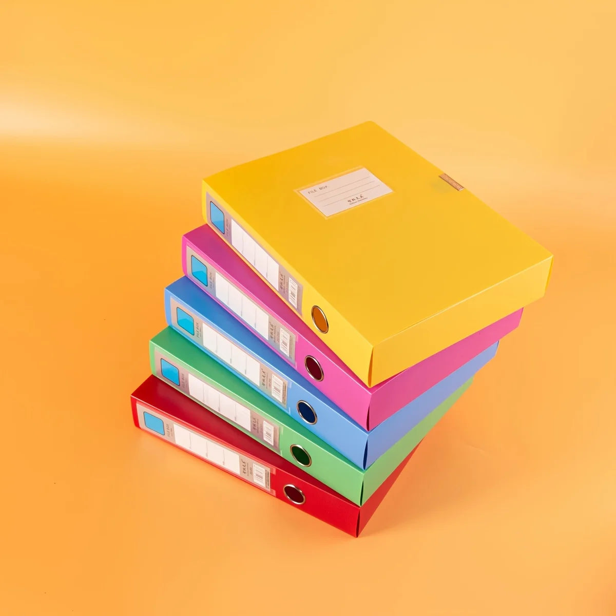 10pcs A4 Colorful File Boxes - Durable Thick Plastic Document Organizers for Contracts, Accounting Receipts & Office Supplies