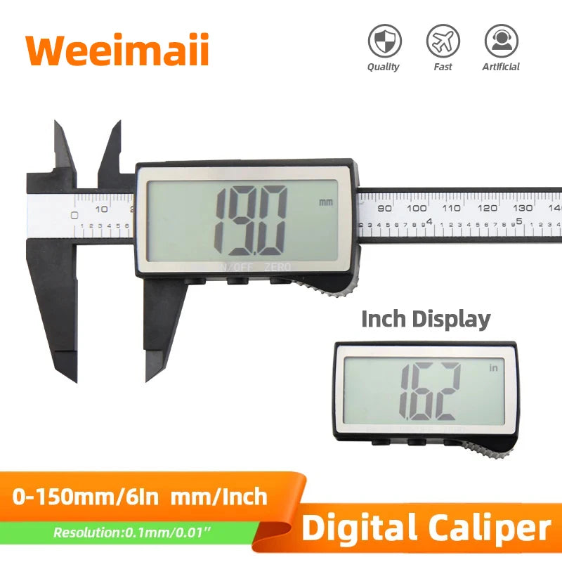 Digital Caliper Electronic Vernier Caliper Plastic Digital Ruler Calibrator Pachometer digital Micrometer Measuring Tool Caliber