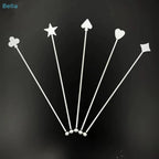 ♩Stainless Steel Stirring Stick Long Handle Bar Spoon Star Heart Shape Cocktail Stirrer For Coffee Milk Tea Home Cafe Decor 1PC